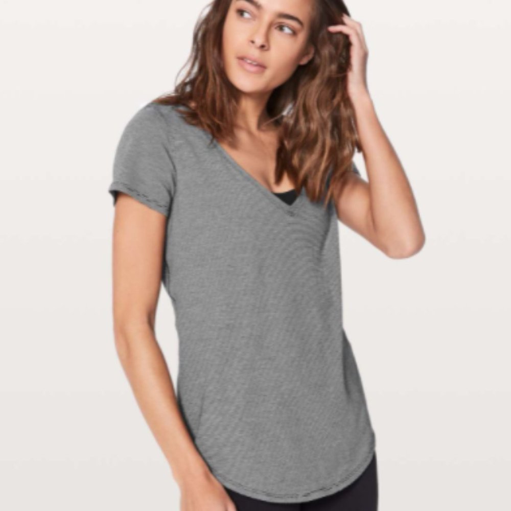 lululemon Love Tee V: Wee Stripe Black/White